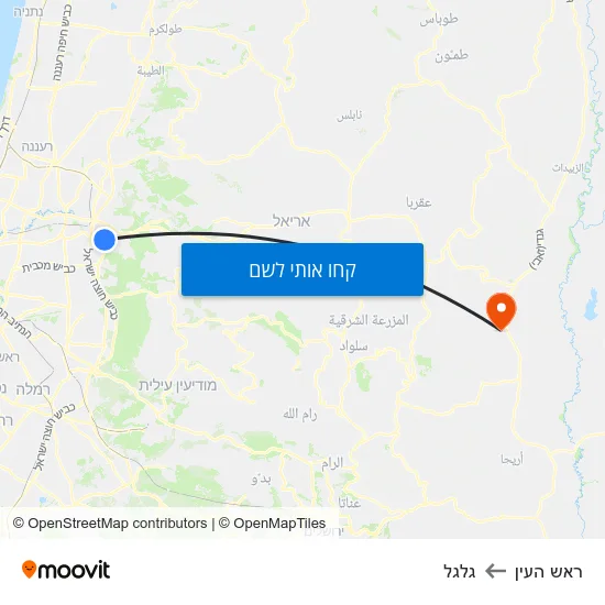 מפת ראש העין לגלגל