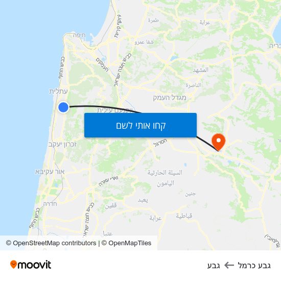 מפת גבע כרמל לגבע