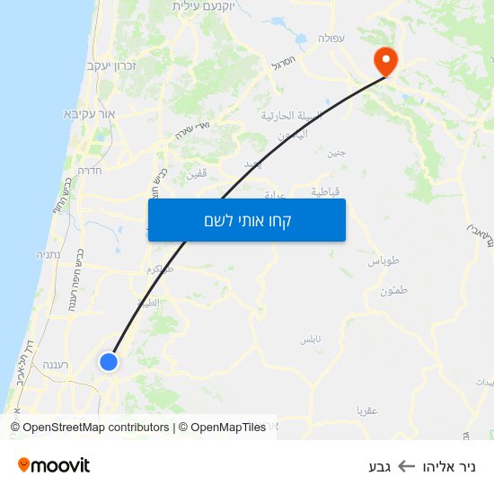 מפת ניר אליהו לגבע