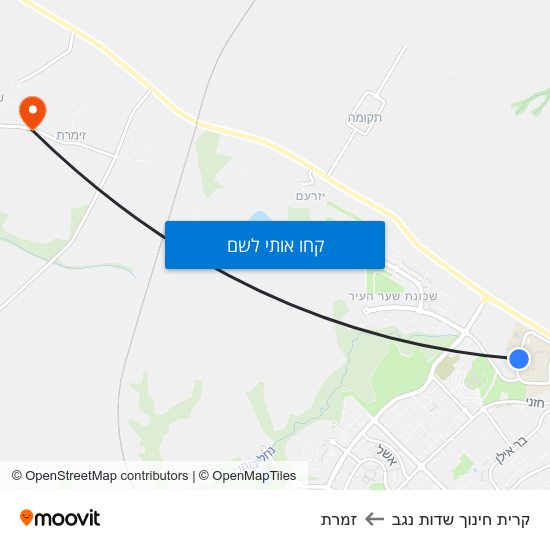 מפת קרית חינוך שדות נגב לזמרת