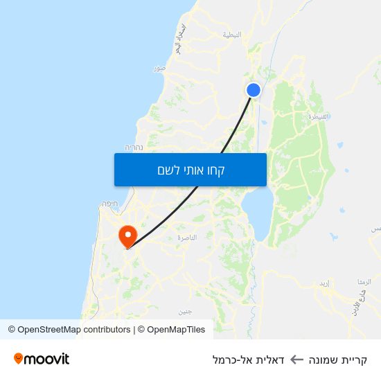 מפת קריית שמונה לדאלית אל-כרמל