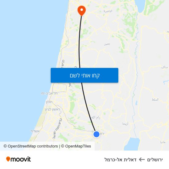 מפת ירושלים לדאלית אל-כרמל