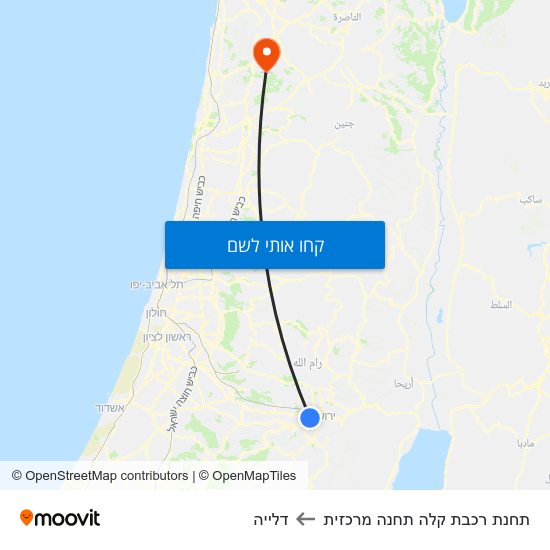 מפת תחנת רכבת קלה תחנה מרכזית לדלייה