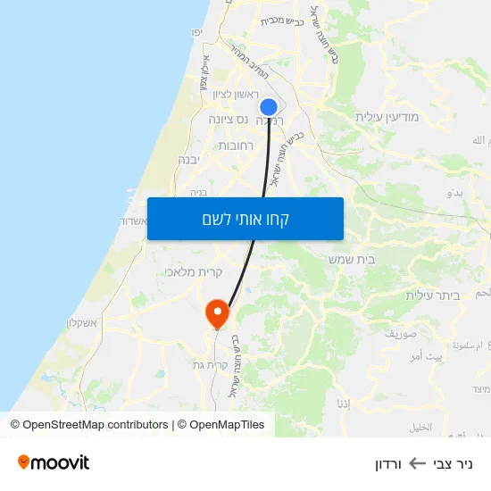 מפת ניר צבי לורדון
