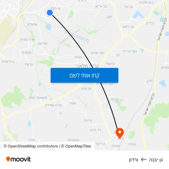 מפת גן יבנה לורדון