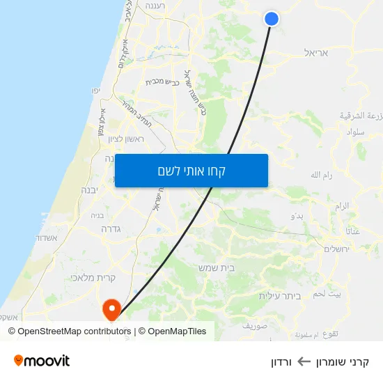 מפת קרני שומרון לורדון