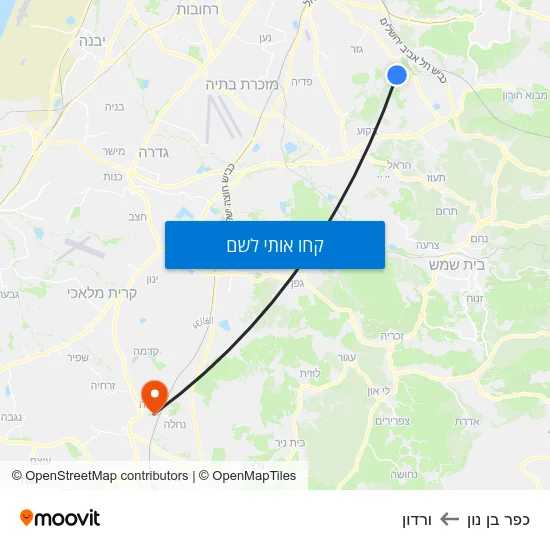 מפת כפר בן נון לורדון