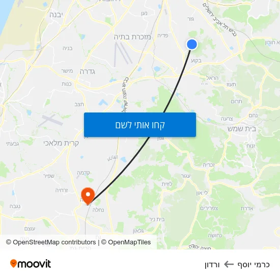 מפת כרמי יוסף לורדון