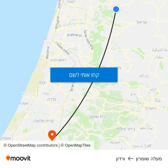 מפת מעלה שומרון לורדון