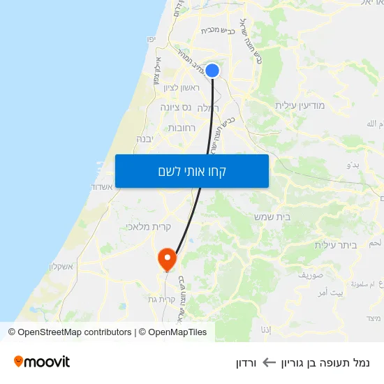 מפת נמל תעופה בן גוריון לורדון