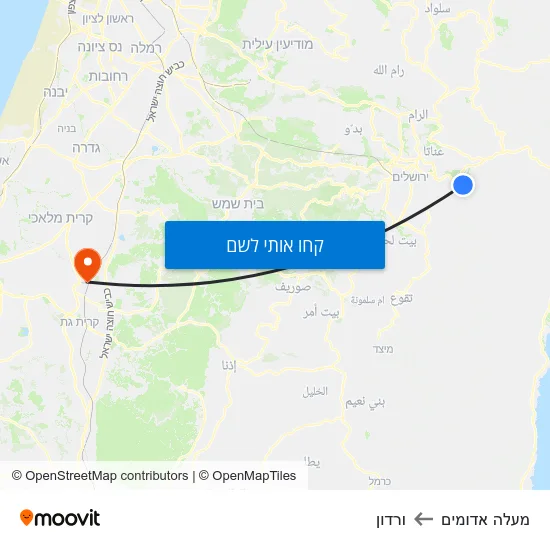 מפת מעלה אדומים לורדון