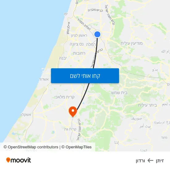 מפת זיתן לורדון