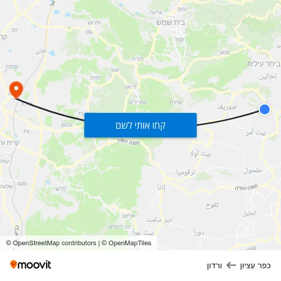 מפת כפר עציון לורדון