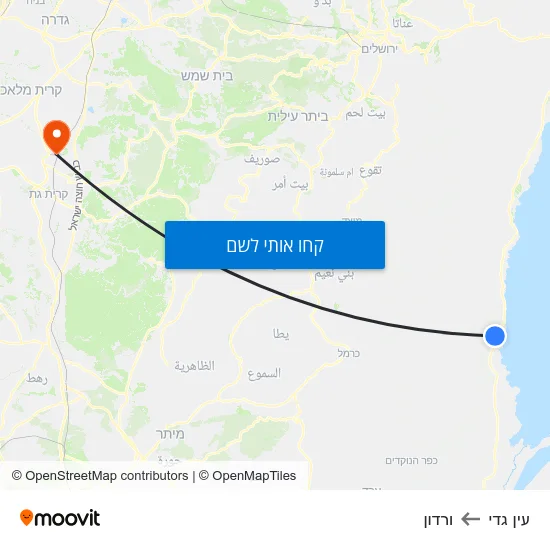 מפת עין גדי לורדון