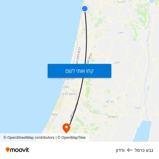 מפת גבע כרמל לורדון