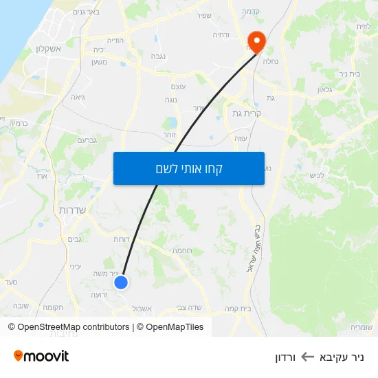 מפת ניר עקיבא לורדון