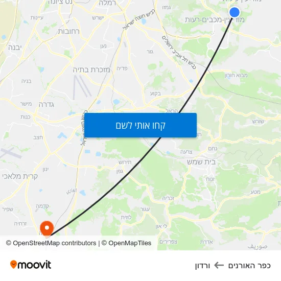 מפת כפר האורנים לורדון