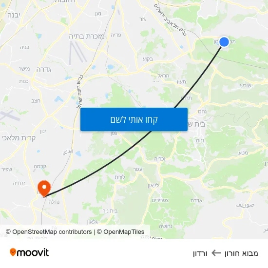 מפת מבוא חורון לורדון