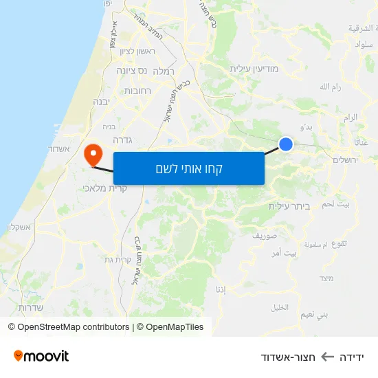 מפת ידידה לחצור-אשדוד