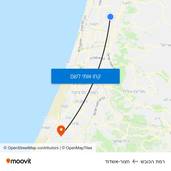 מפת רמת הכובש לחצור-אשדוד
