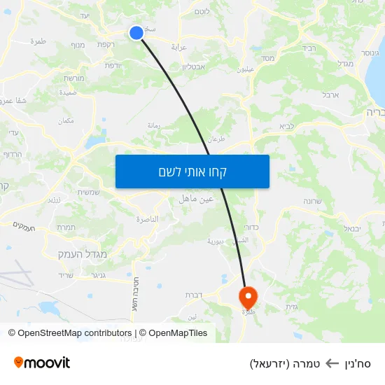 מפת סח'נין לטמרה (יזרעאל)