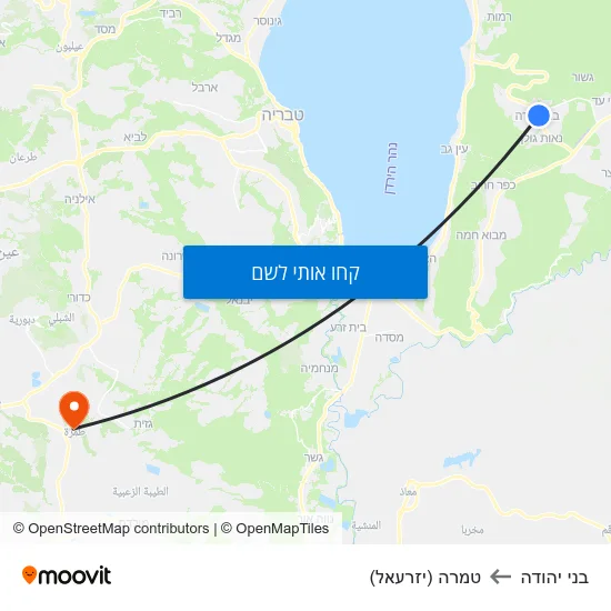 מפת בני יהודה לטמרה (יזרעאל)