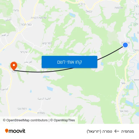 מפת מנחמיה לטמרה (יזרעאל)