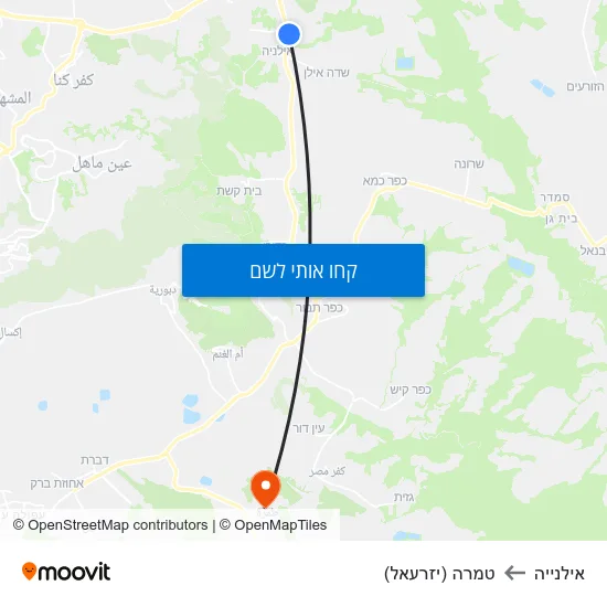 מפת אילנייה לטמרה (יזרעאל)