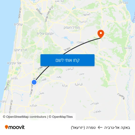 מפת באקה אל-גרביה לטמרה (יזרעאל)