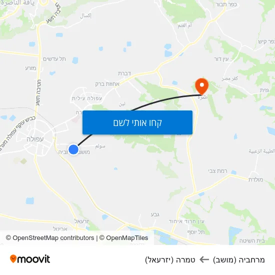 מפת מרחביה (מושב) לטמרה (יזרעאל)
