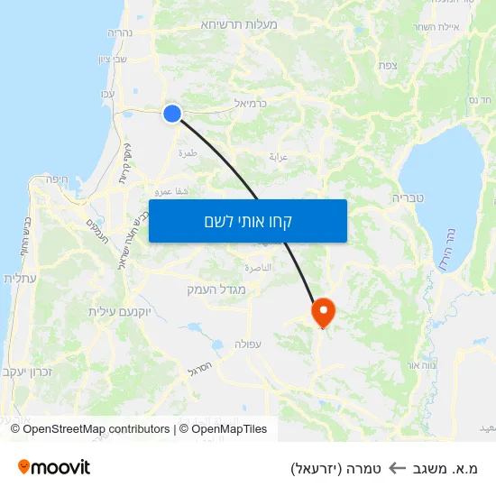 מפת מ.א. משגב לטמרה (יזרעאל)