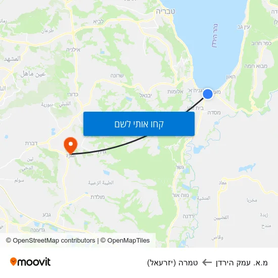 מפת מ.א. עמק הירדן לטמרה (יזרעאל)