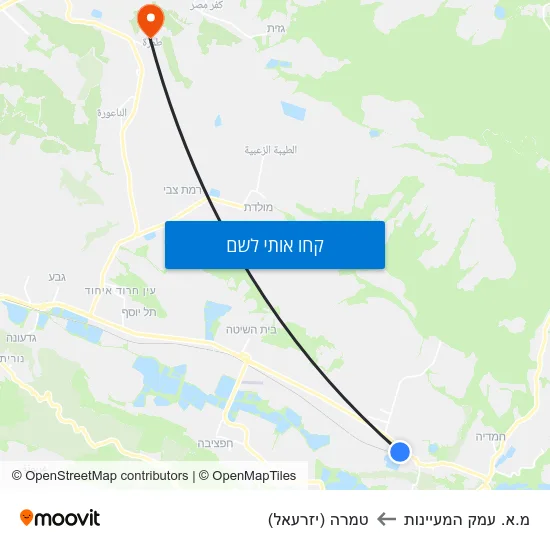 מפת מ.א. עמק המעיינות לטמרה (יזרעאל)