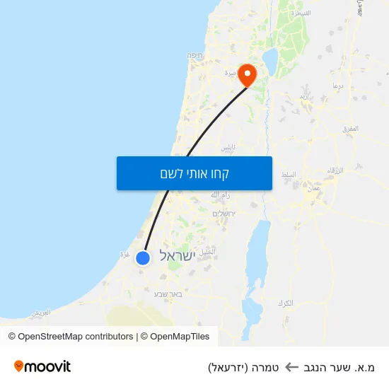 מפת מ.א. שער הנגב לטמרה (יזרעאל)