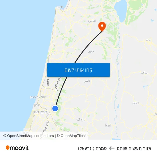 מפת אזור תעשיה שוהם לטמרה (יזרעאל)