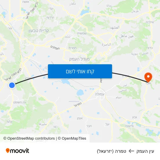 מפת עין העמק לטמרה (יזרעאל)