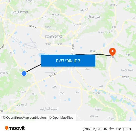 מפת מדרך עוז לטמרה (יזרעאל)