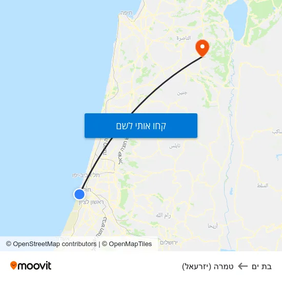 מפת בת ים לטמרה (יזרעאל)