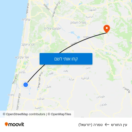 מפת עין החורש לטמרה (יזרעאל)