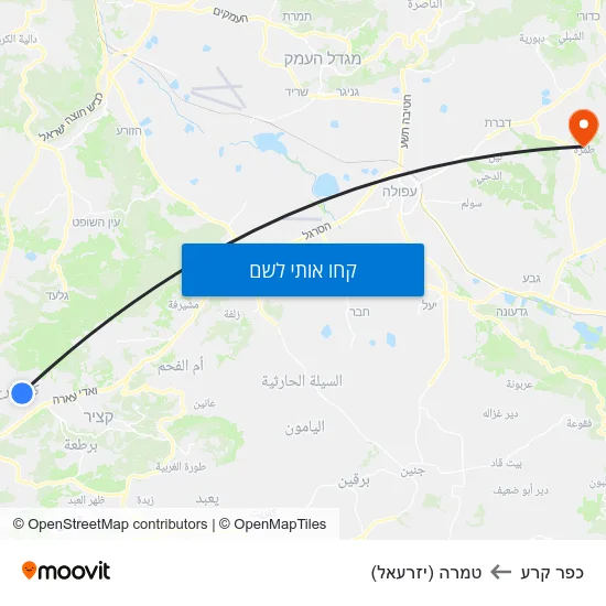 מפת כפר קרע לטמרה (יזרעאל)