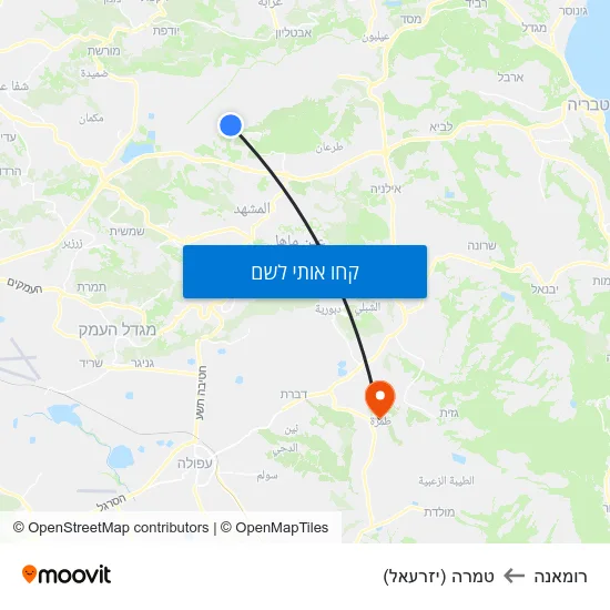 מפת רומאנה לטמרה (יזרעאל)