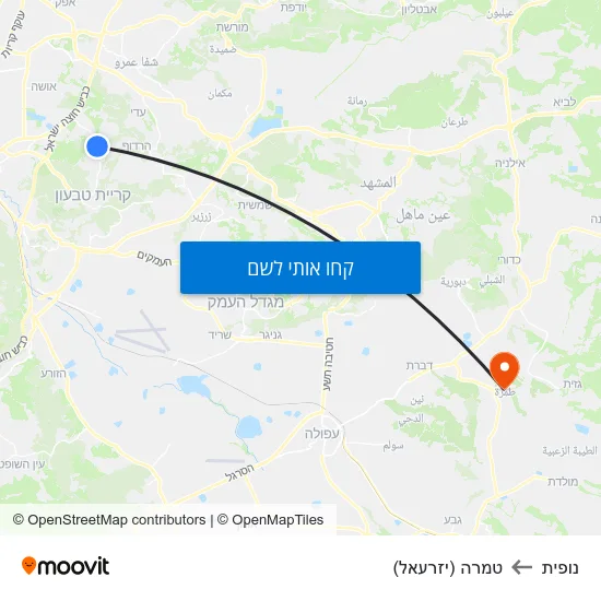מפת נופית לטמרה (יזרעאל)