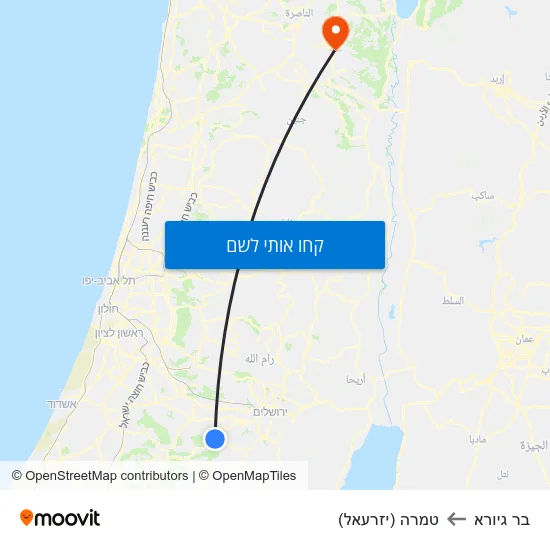 מפת בר גיורא לטמרה (יזרעאל)