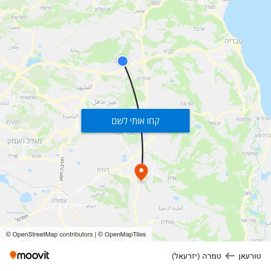 מפת טורעאן לטמרה (יזרעאל)
