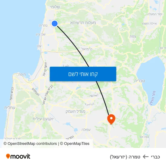 מפת כברי לטמרה (יזרעאל)