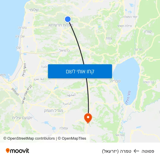 מפת פסוטה לטמרה (יזרעאל)