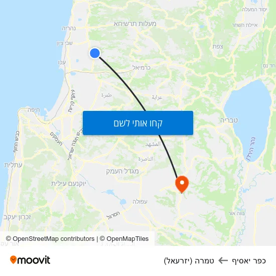 מפת כפר יאסיף לטמרה (יזרעאל)