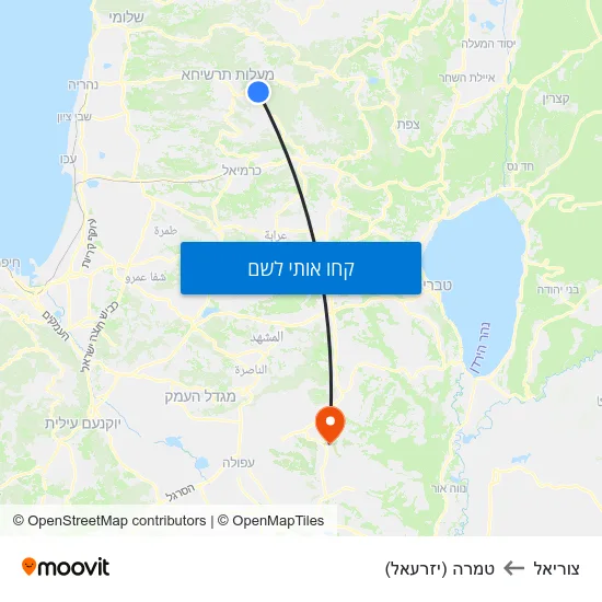 מפת צוריאל לטמרה (יזרעאל)