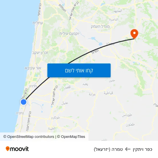 מפת כפר ויתקין לטמרה (יזרעאל)