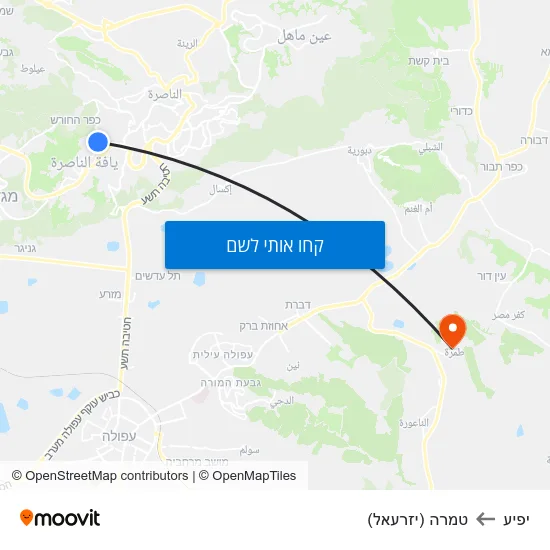 מפת יפיע לטמרה (יזרעאל)